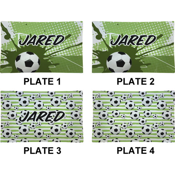 Soccer Set of Rectangular Dinner Plates (Approval)