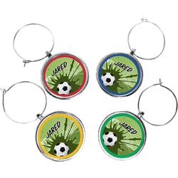 Soccer Wine Charms (Set of 4) (Personalized)