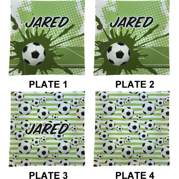 Soccer Set of Square Dinner Plates (Approval)