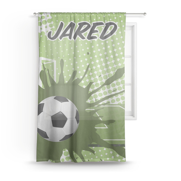 Custom Soccer Sheer Curtain - 50"x84" (Personalized)