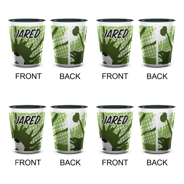 Soccer Shot Glassess - Two Tone - Set of 4 - APPROVAL