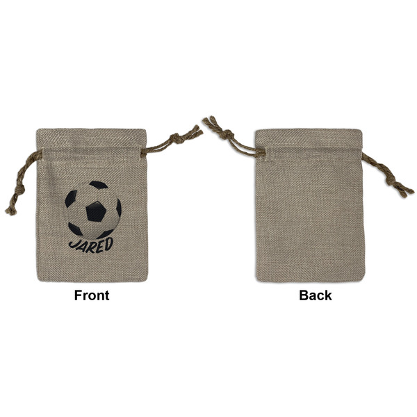Soccer Small Burlap Gift Bag - Front Approval