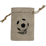 Soccer Small Burlap Gift Bag - Front (Personalized)