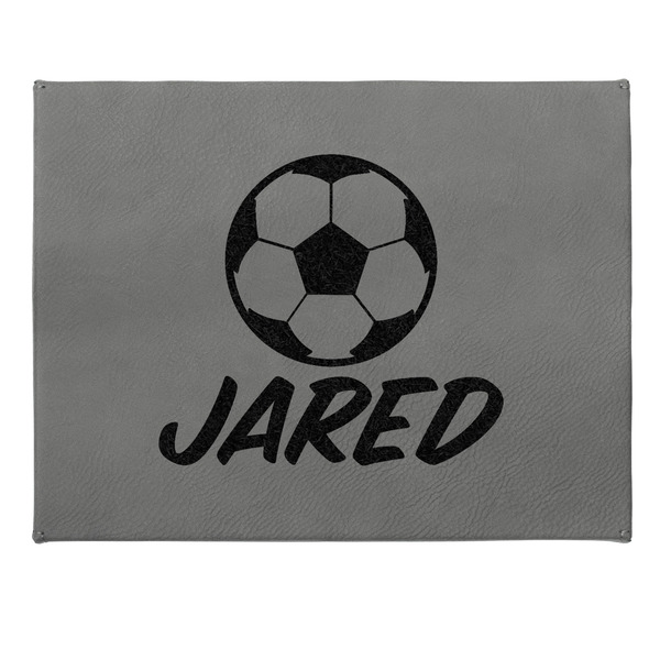 Soccer Small Engraved Gift Box with Leather Lid - Approval