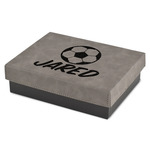 Soccer Small Gift Box w/ Engraved Leather Lid (Personalized)