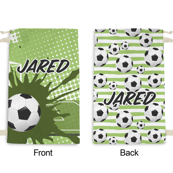 Soccer Small Laundry Bag - Front & Back View