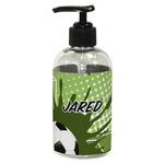 Soccer Plastic Soap / Lotion Dispenser (8 oz - Small - Black) (Personalized)