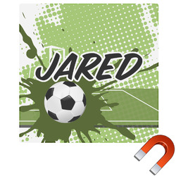 Soccer Square Car Magnet - 6" (Personalized)