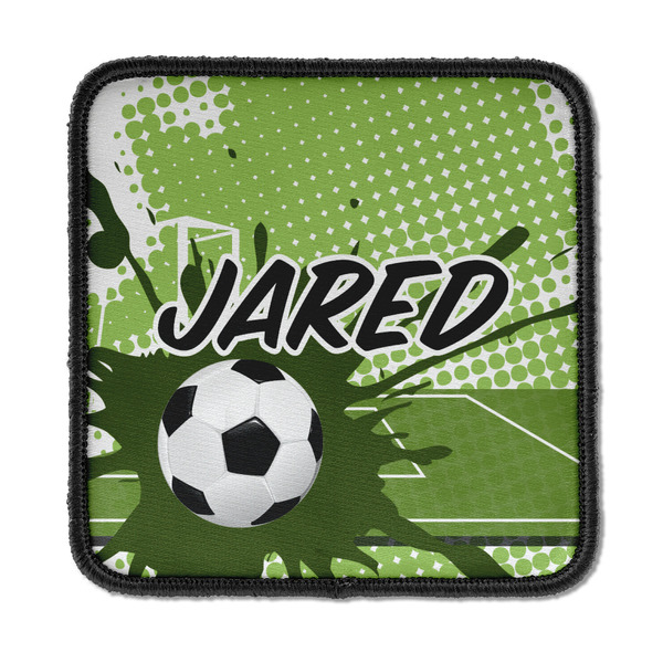 Custom Soccer Iron On Square Patch w/ Name or Text