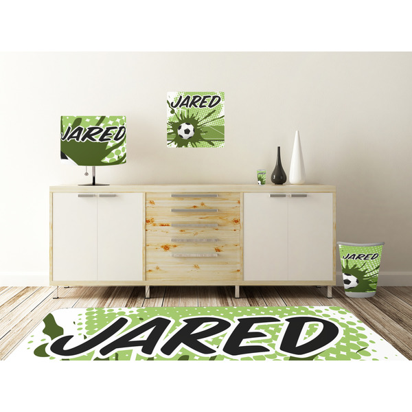 Soccer Square Wall Decal Wooden Desk