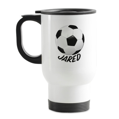 Soccer Stainless Steel Travel Mug with Handle