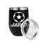 Soccer Stainless Wine Tumblers - Black - Double Sided - Alt View