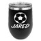 Soccer Stainless Wine Tumblers - Black - Double Sided - Front
