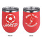 Soccer Stainless Wine Tumblers - Coral - Double Sided - Approval