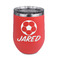 Soccer Stainless Wine Tumblers - Coral - Double Sided - Front