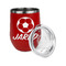Soccer Stainless Wine Tumblers - Red - Double Sided - Alt View