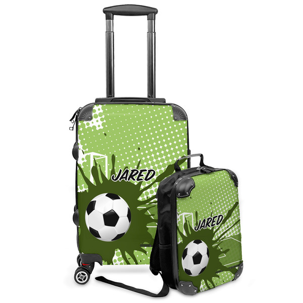 Custom Soccer Kids 2-Piece Luggage Set - Suitcase & Backpack (Personalized)