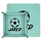 Soccer Teal Faux Leather Valet Trays - PARENT MAIN