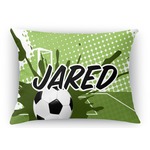 Soccer Rectangular Throw Pillow Case - 12"x18" (Personalized)