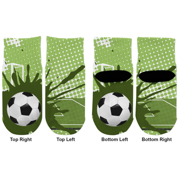 Soccer Toddler Ankle Socks - Double Pair - Front and Back - Apvl