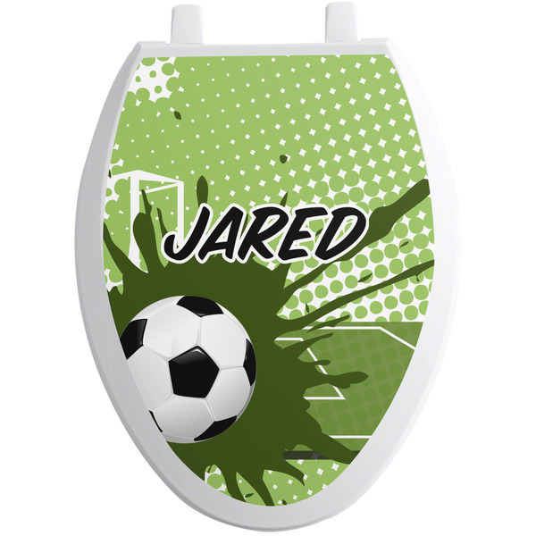 Custom Soccer Toilet Seat Decal - Elongated (Personalized)