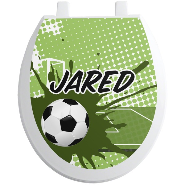 Custom Soccer Toilet Seat Decal - Round (Personalized)