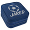 Soccer Travel Jewelry Boxes - Leather - Navy Blue - Angled View