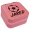 Soccer Travel Jewelry Boxes - Leather - Pink - Angled View