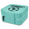 Soccer Travel Jewelry Boxes - Leather - Teal - View from Rear