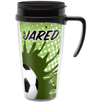 Soccer Acrylic Travel Mug with Handle (Personalized)
