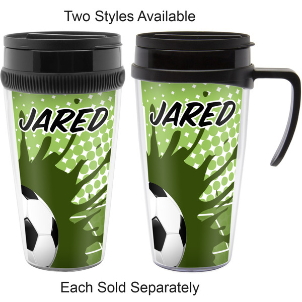 Soccer Travel Mugs - with & without Handle