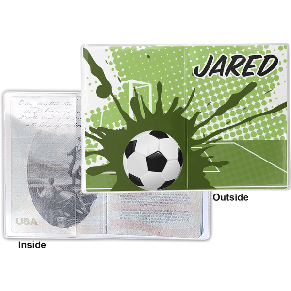 Soccer Vinyl Passport Holder - Flat Front and Back