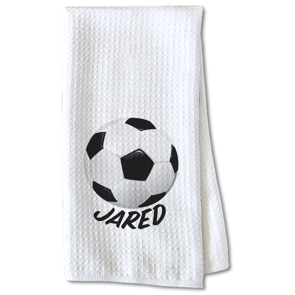 Custom Soccer Kitchen Towel - Waffle Weave - Partial Print (Personalized)