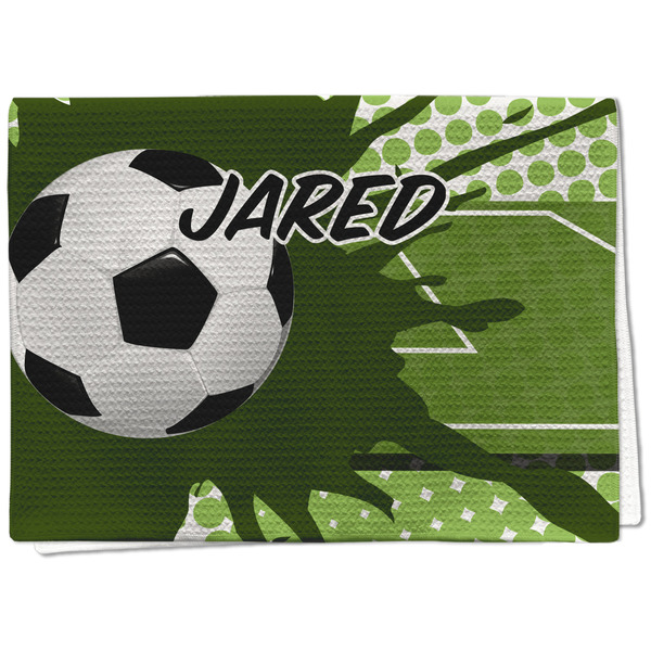 Custom Soccer Kitchen Towel - Waffle Weave - Full Color Print (Personalized)