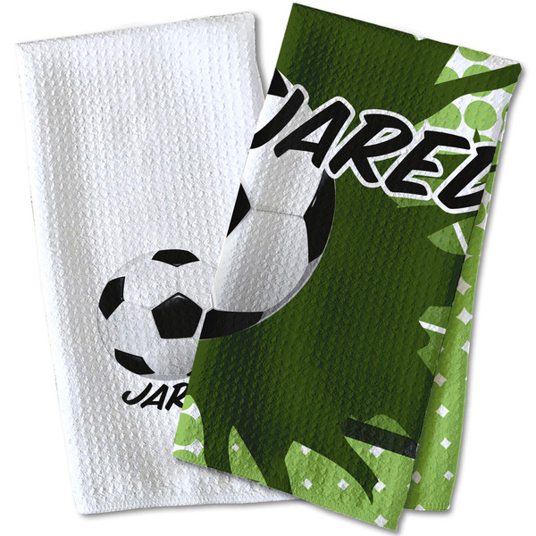 Soccer Waffle Weave Towels - Two Print Styles