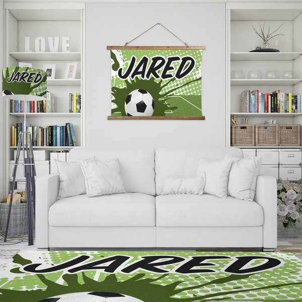 Soccer Wall Hanging Tapestry - IN CONTEXT
