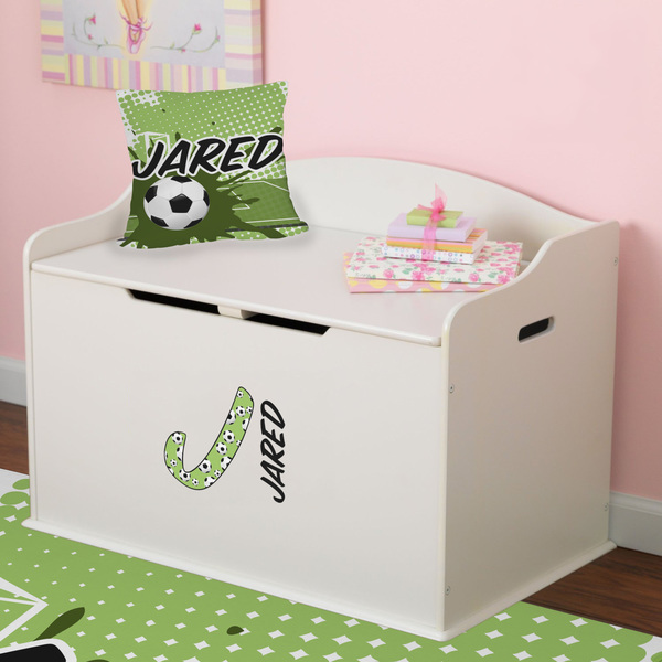 Soccer Wall Name & Initial Small on Toy Chest
