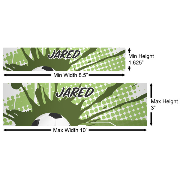 Soccer Water Bottle Labels w/ Dimensions