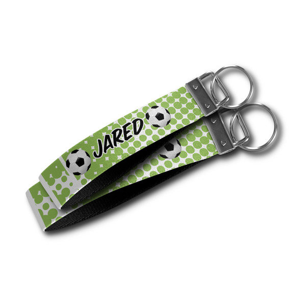 Soccer Webbing Keychain FOBs - Size Comparison