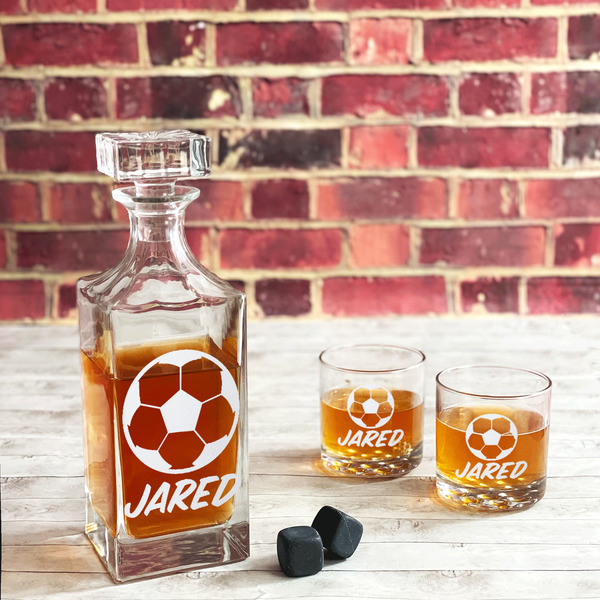 Soccer Whiskey Glass - In Context