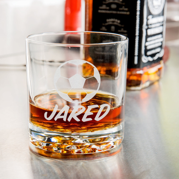 Soccer Whiskey Glass - Jack Daniel's Bar - in use