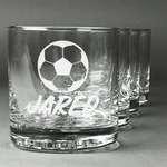 Soccer Whiskey Glasses (Set of 4) (Personalized)