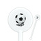 Soccer White Plastic 5.5" Stir Stick - Round - Closeup