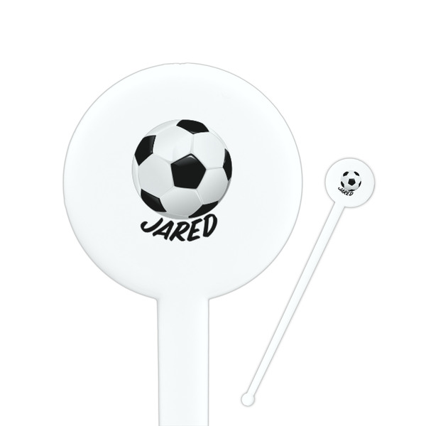 Custom Soccer Round Plastic Stir Sticks (Personalized)