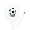 Soccer White Plastic 7" Stir Stick - Round - Closeup