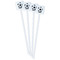 Soccer White Plastic Stir Stick - Double Sided - Square - Front
