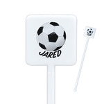 Soccer Square Plastic Stir Sticks (Personalized)