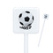 Soccer White Plastic Stir Stick - Square - Closeup