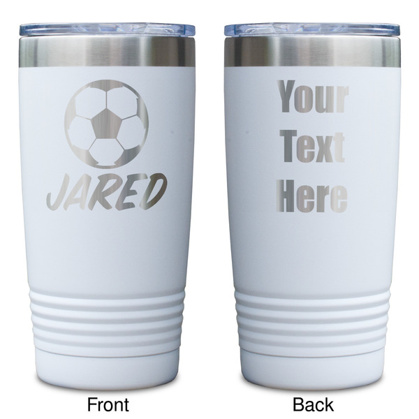 Soccer White Polar Camel Tumbler - 20oz - Double Sided - Approval