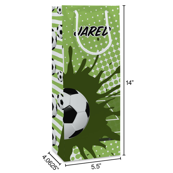 Soccer Wine Gift Bag - Dimensions